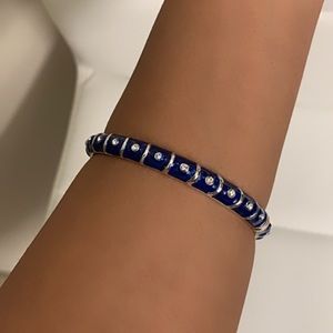Blue and silver bracelet
